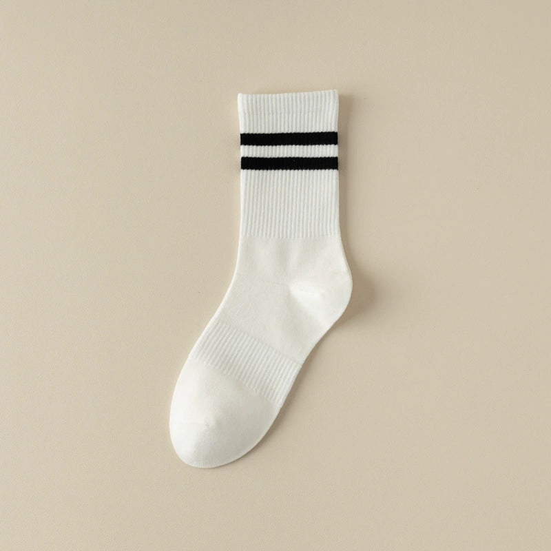 White Stripe Running Socks