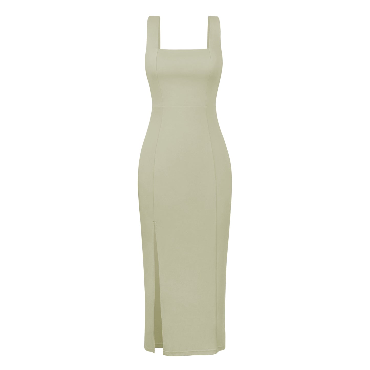 Women's halter neck maxi dress full length model