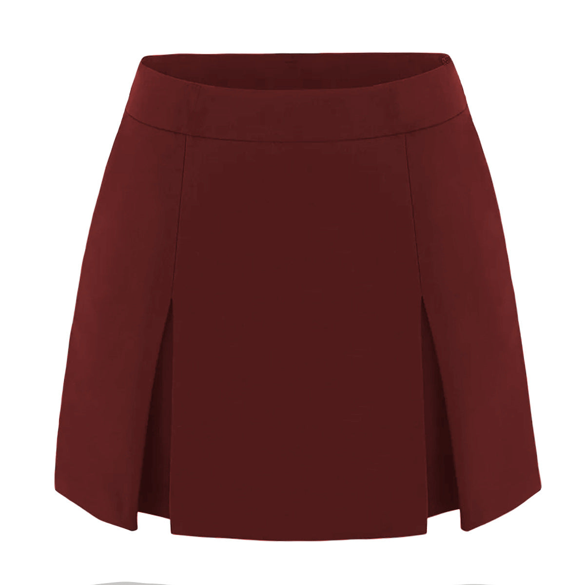 Zip Front Slit Culottes Skirt