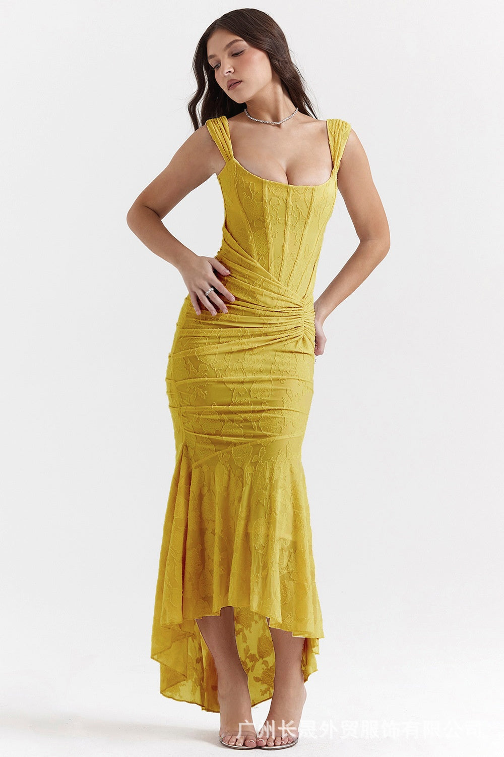 Backless Ruched Bodycon Dress
