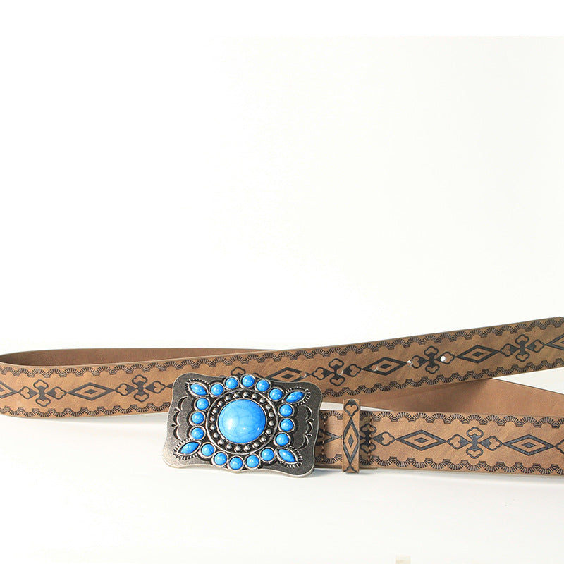 Antique silver turquoise belt lifestyle