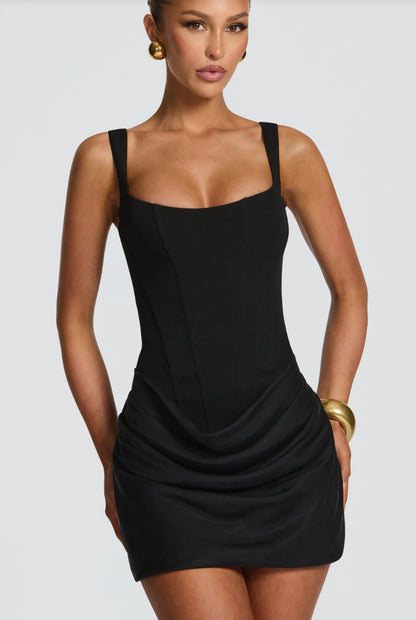 Corset summer party dress fabric close-up