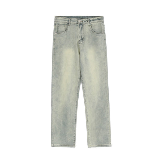 Men's washed printed jeans graphic denim streetwear