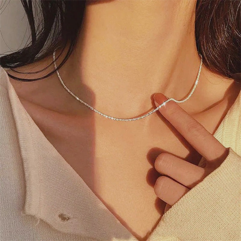 Serene sleek chain necklace lifestyle shot