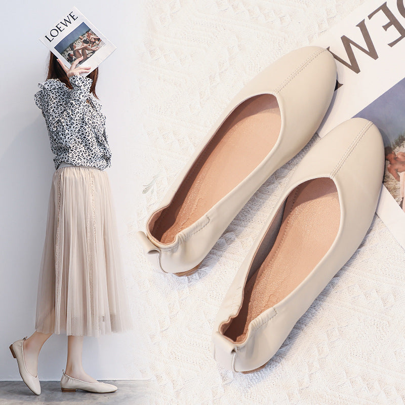 Women's leather pea shoes alternate color