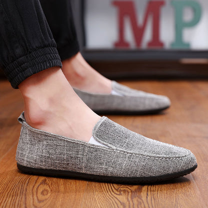 Premium suede loafer black sole rubber sole close-up
