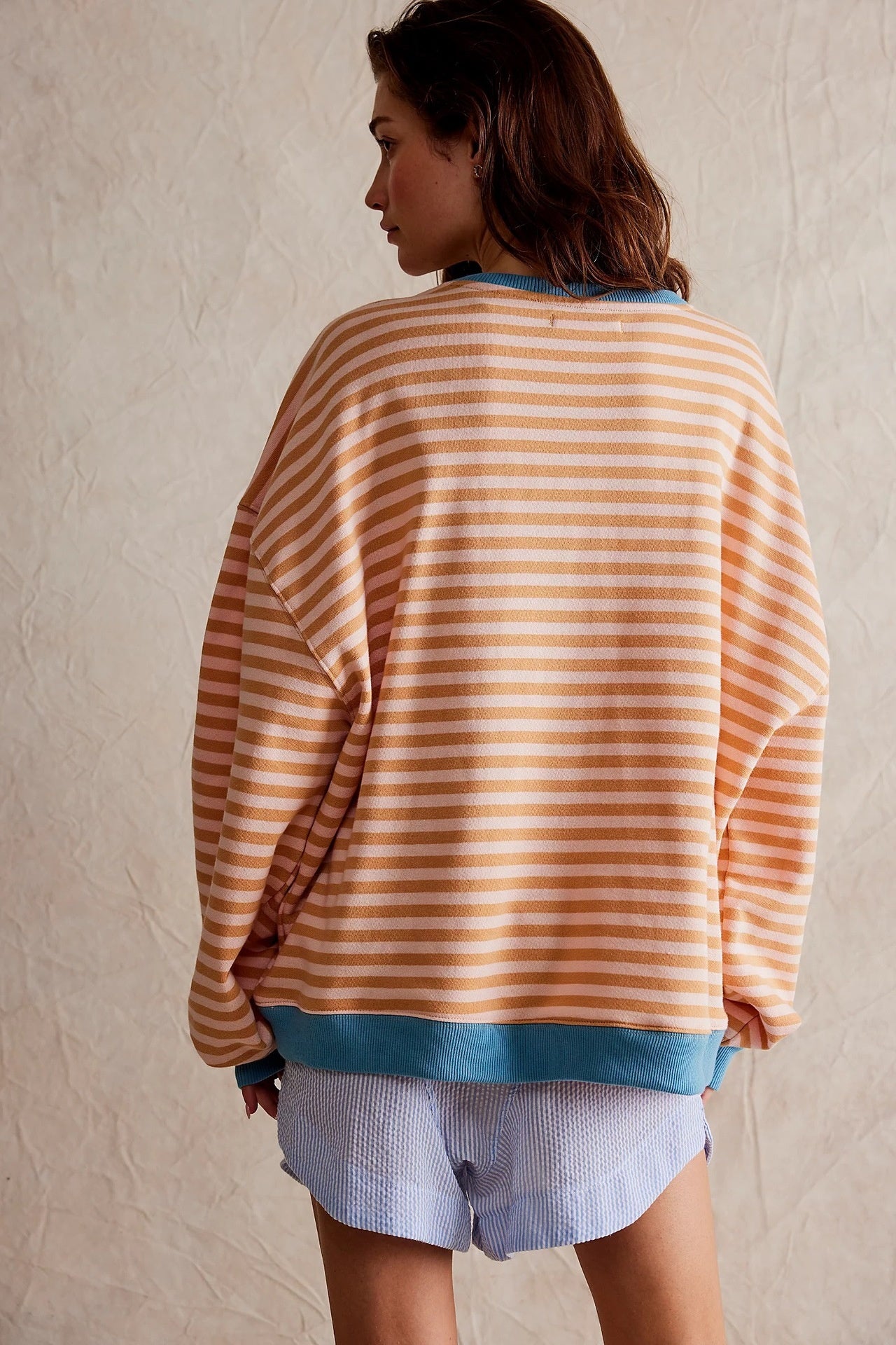 Multicolor striped sweater back view