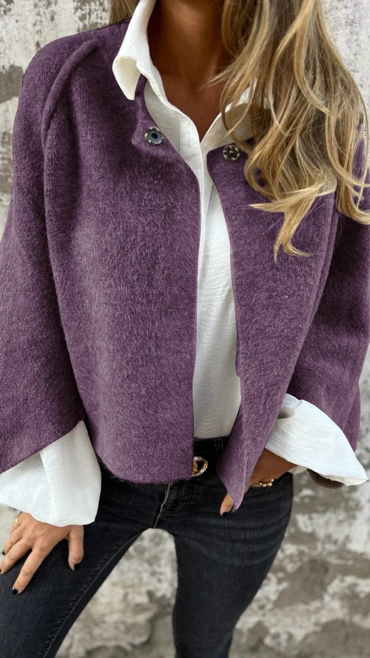 Batwing Cropped Knit Cardigan