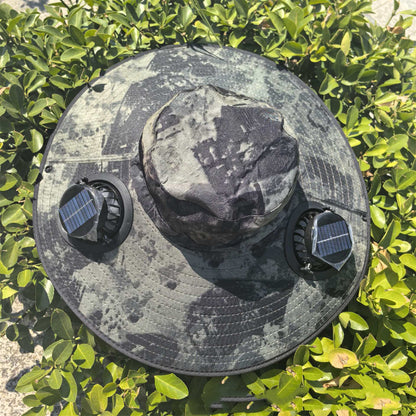 Solar fan hat fan detail