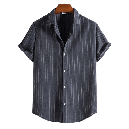 Men's casual striped shirt alternate color
