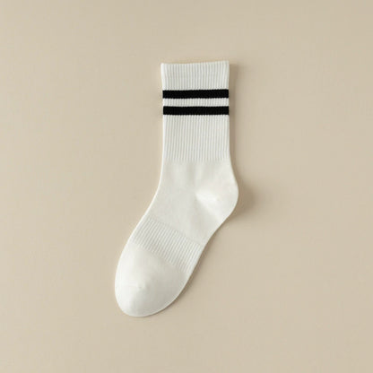 White Stripe Running Socks