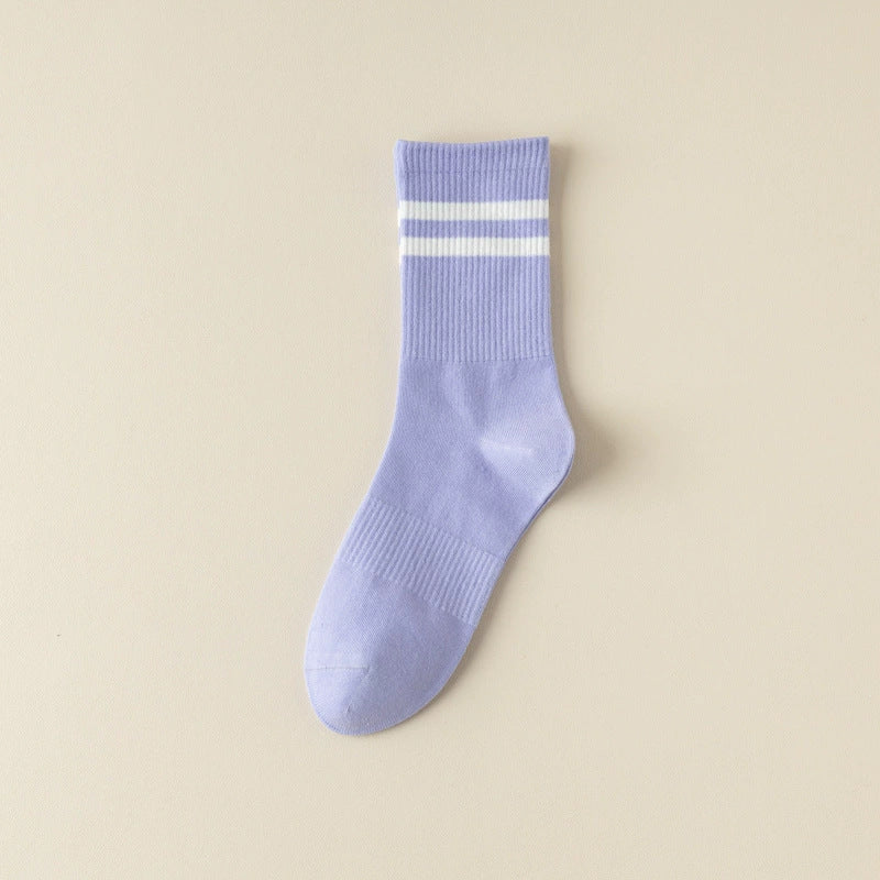 White Stripe Running Socks