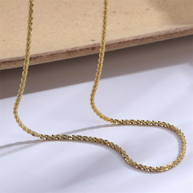Serene sleek chain necklace on model wrist