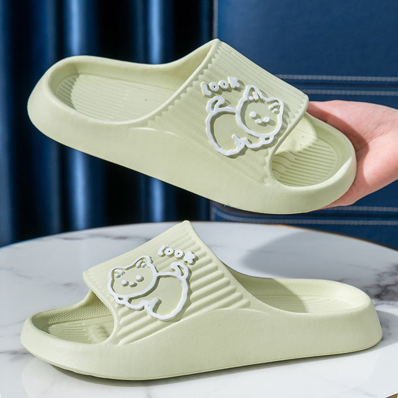 Cute cat platform slides sole view