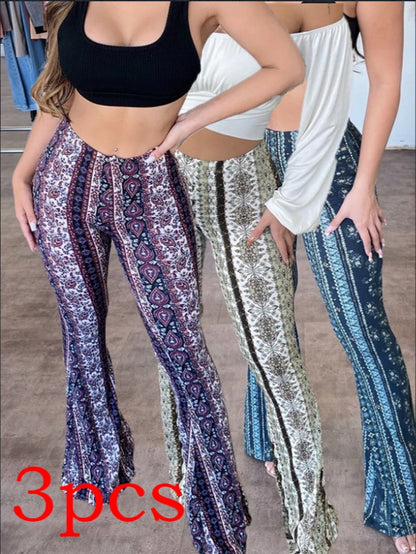 TAEVI New Printed Slim Fit Pants