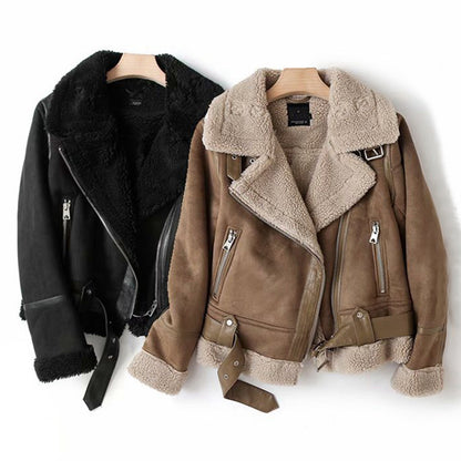 Suede lamb wool jacket main view