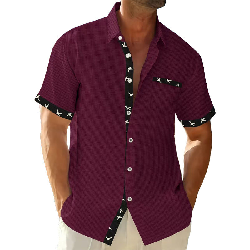 Men's loose casual tee collar detail