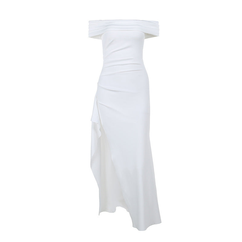 Slim split sleeveless dress back view