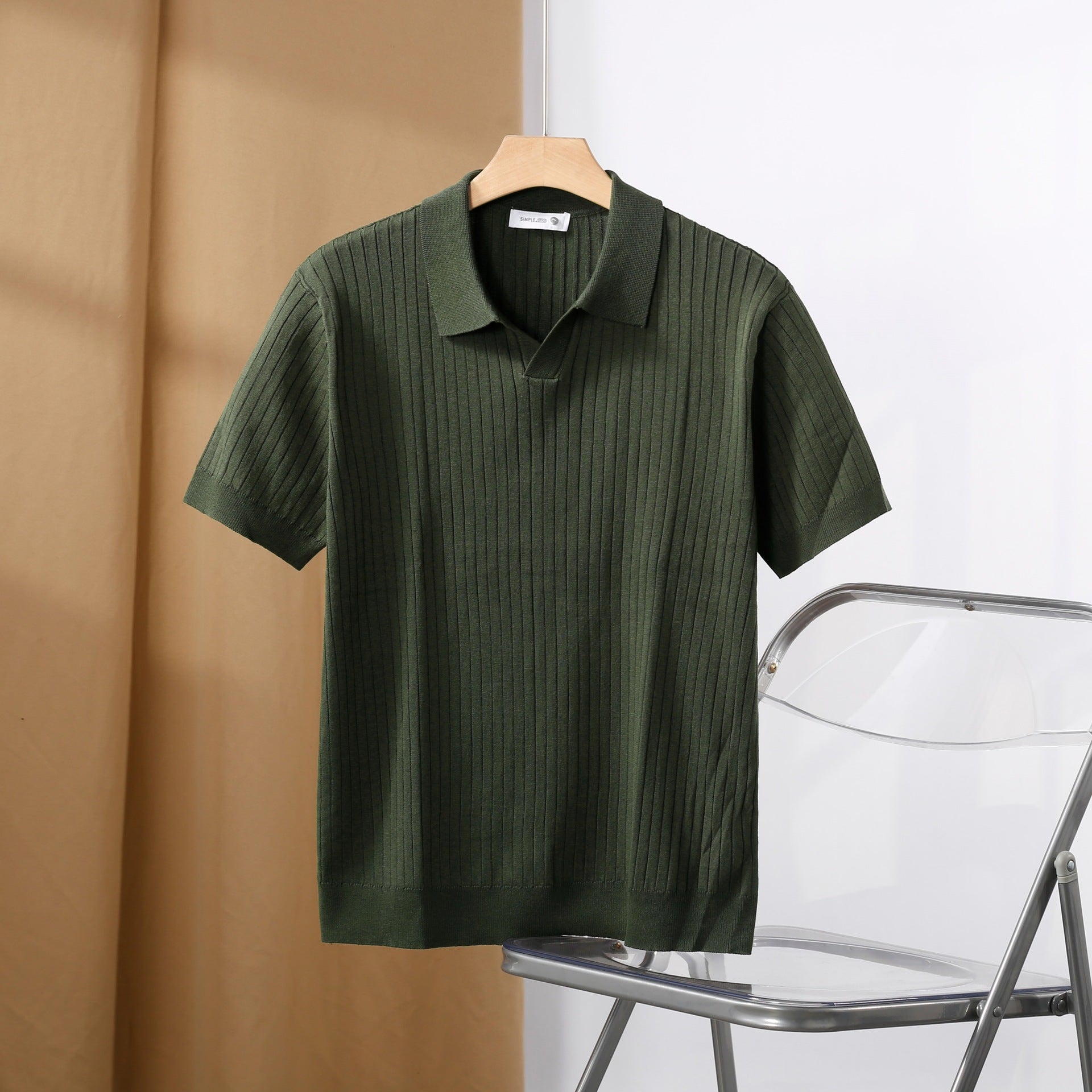 Premium ribbed polo alternate color option