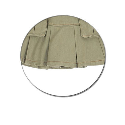 Retro workwear denim skirt alternate color