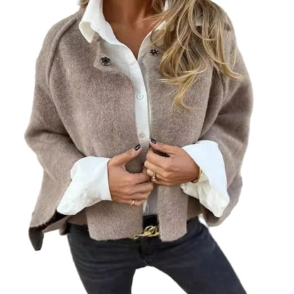 Batwing cropped knit cardigan main view