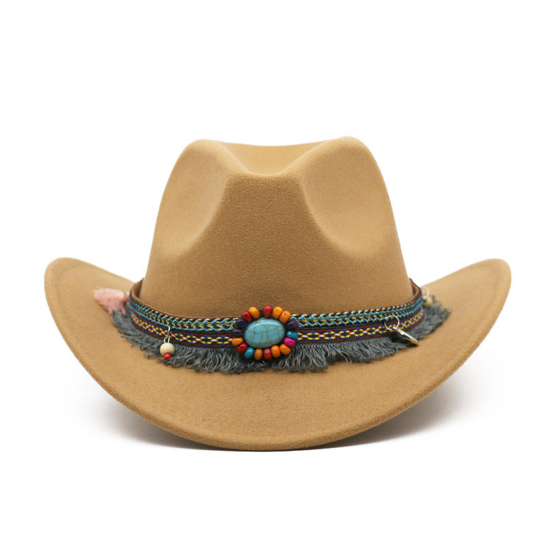 Unisex curled felt cowboy hat color options
