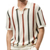 Resort knit stripe polo main view on model