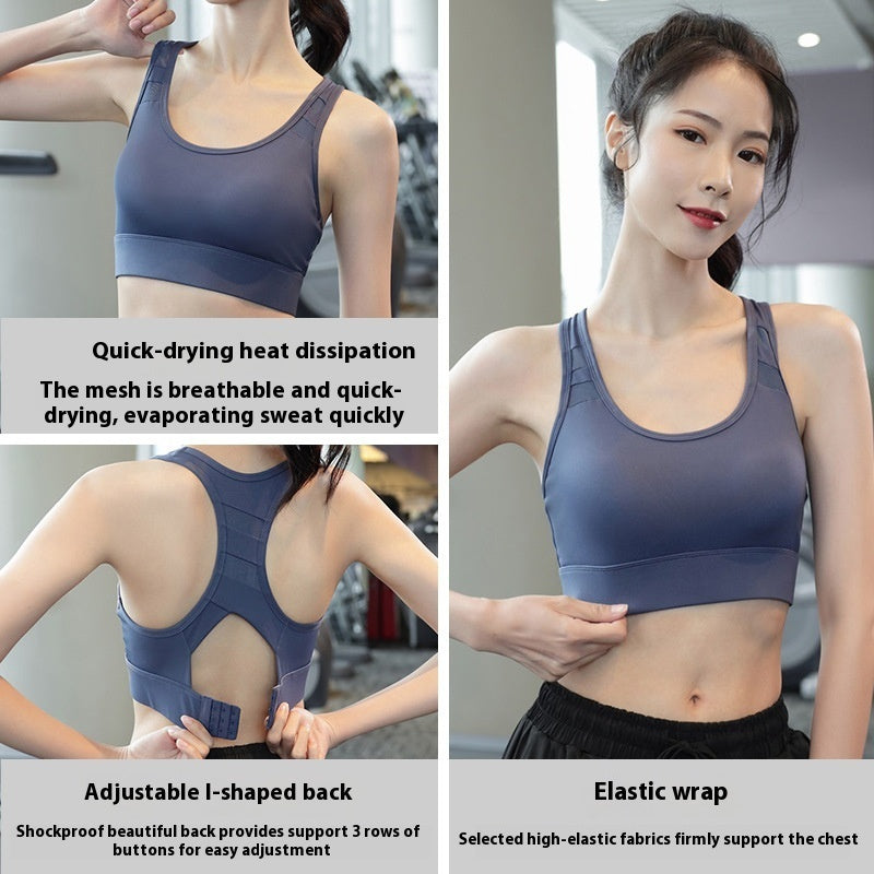 High impact sports bra strap detail