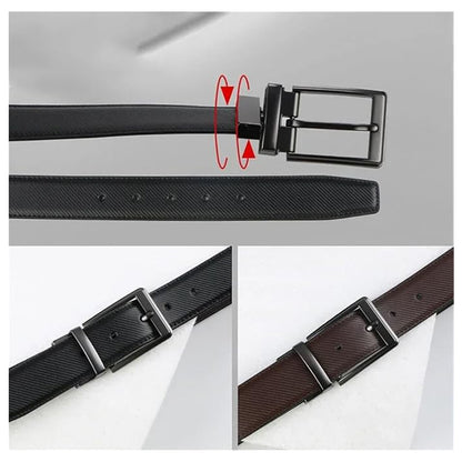 2-in-1 reversible belt on model