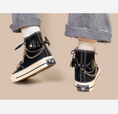 Handmade canvas shoes side view