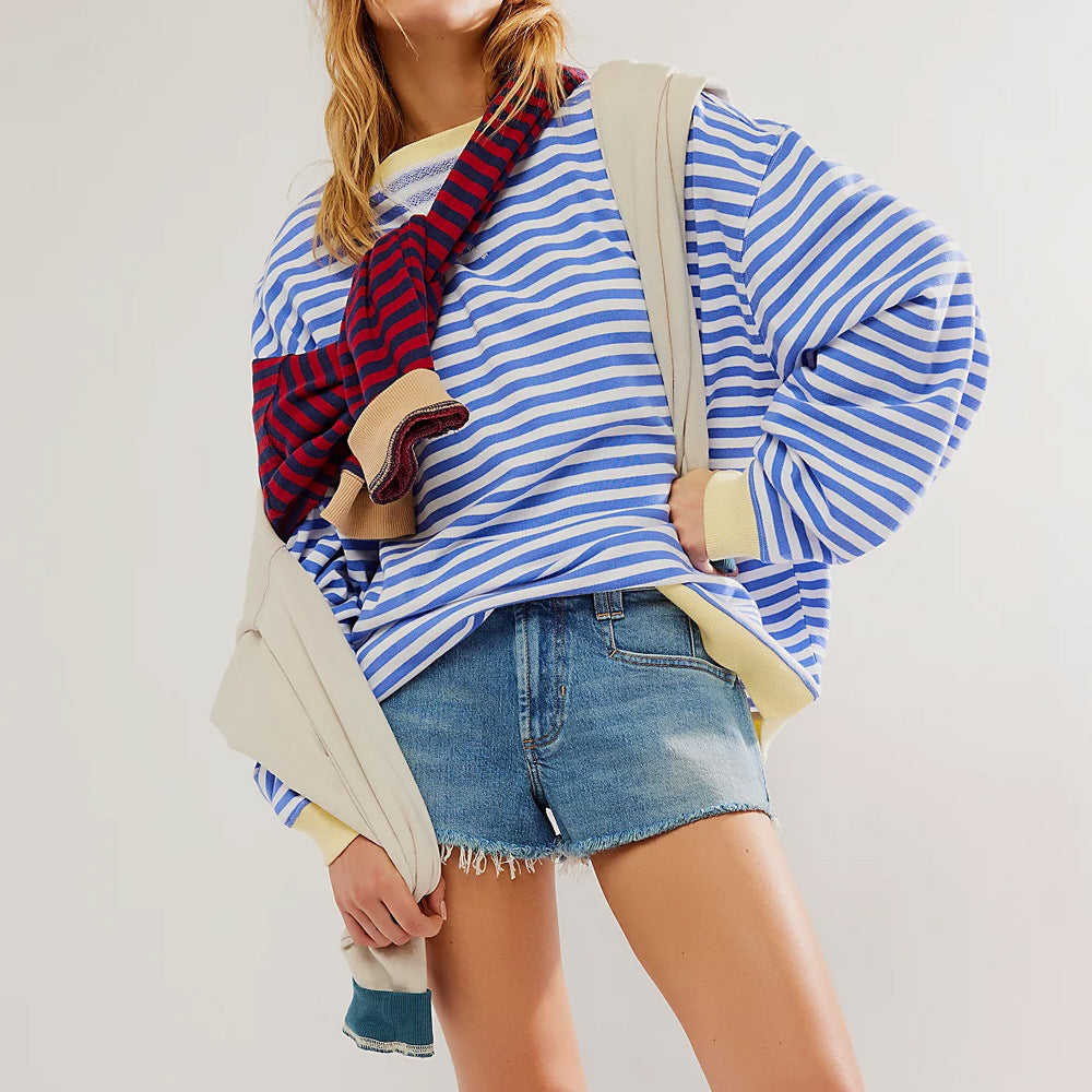 Multicolor striped sweater stripe detail
