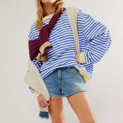 Multicolor striped sweater stripe detail