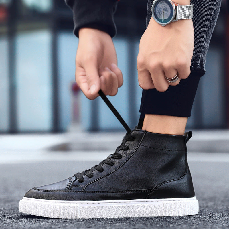 All-match leather shoes back view