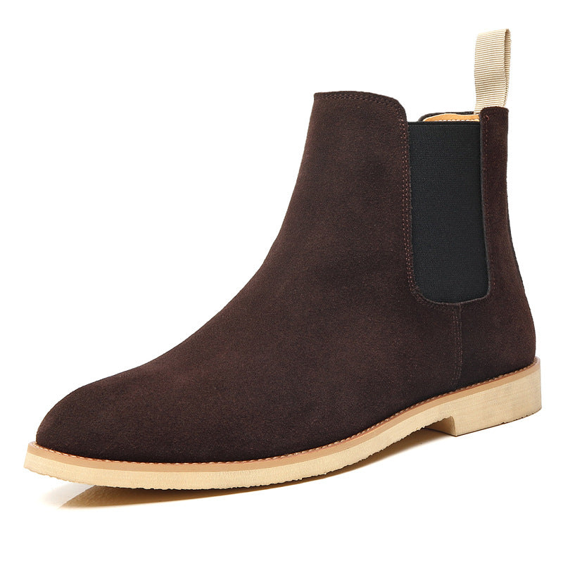 Men's nubuck pointed-toe ankle boots sole view