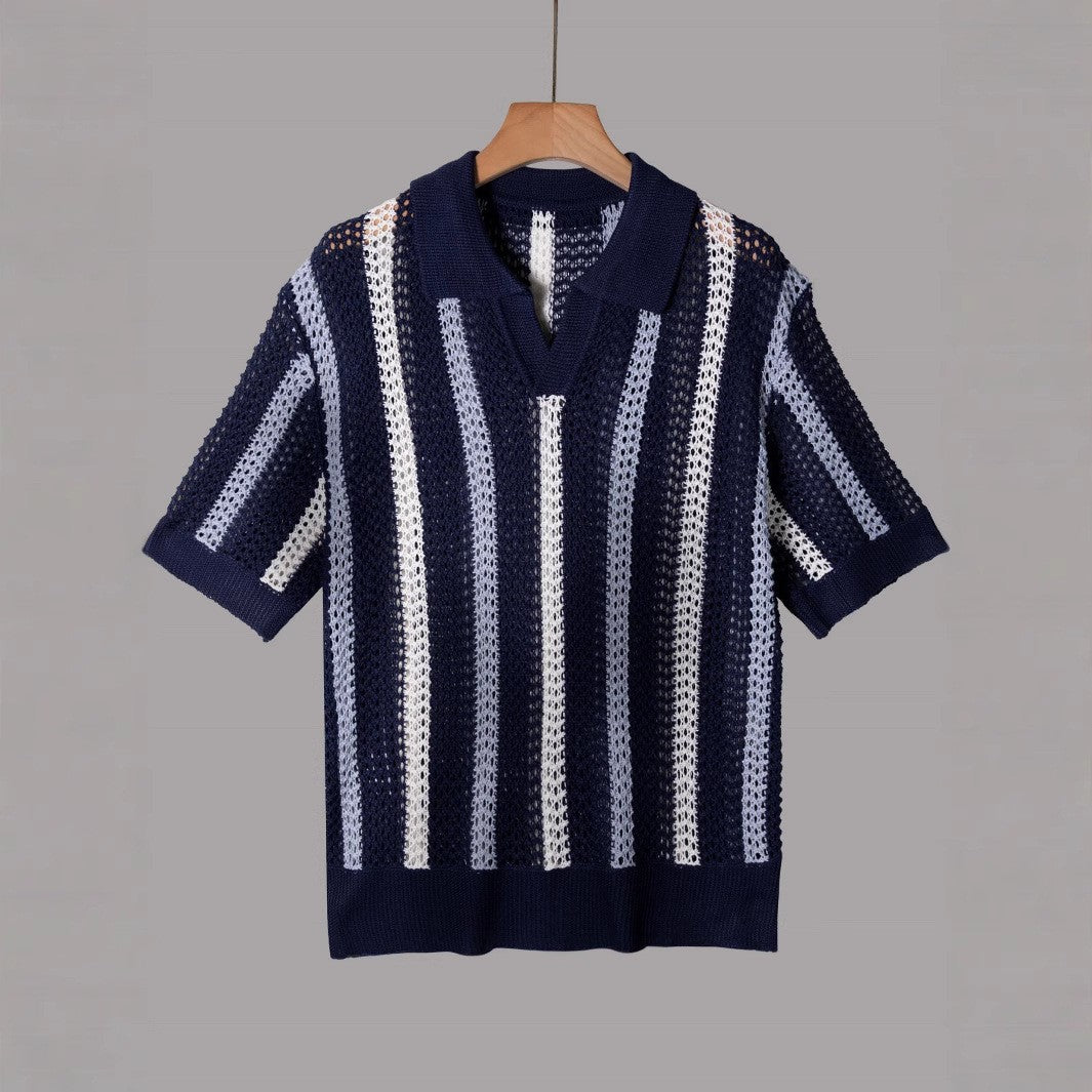 Resort knit stripe polo alternate color