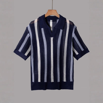 Resort knit stripe polo alternate color
