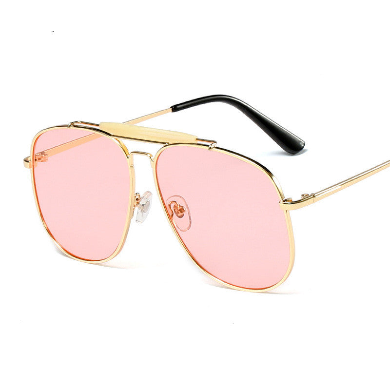 Metal candy color glasses lifestyle