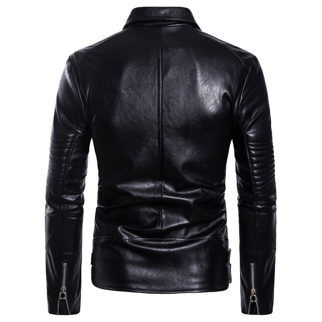 Men's Faux Leather Edge Jacket collar detail