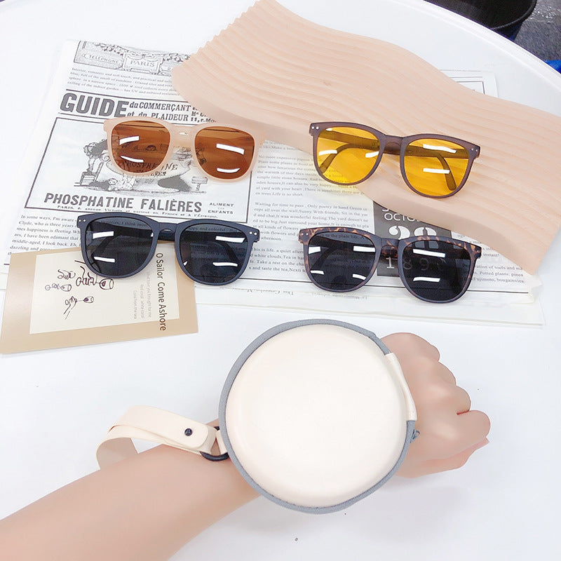 Trendy foldable sunglasses folded view