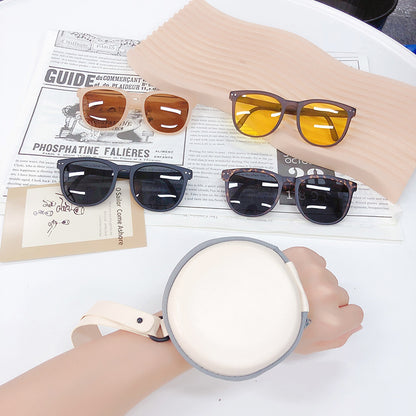 Trendy foldable sunglasses folded view