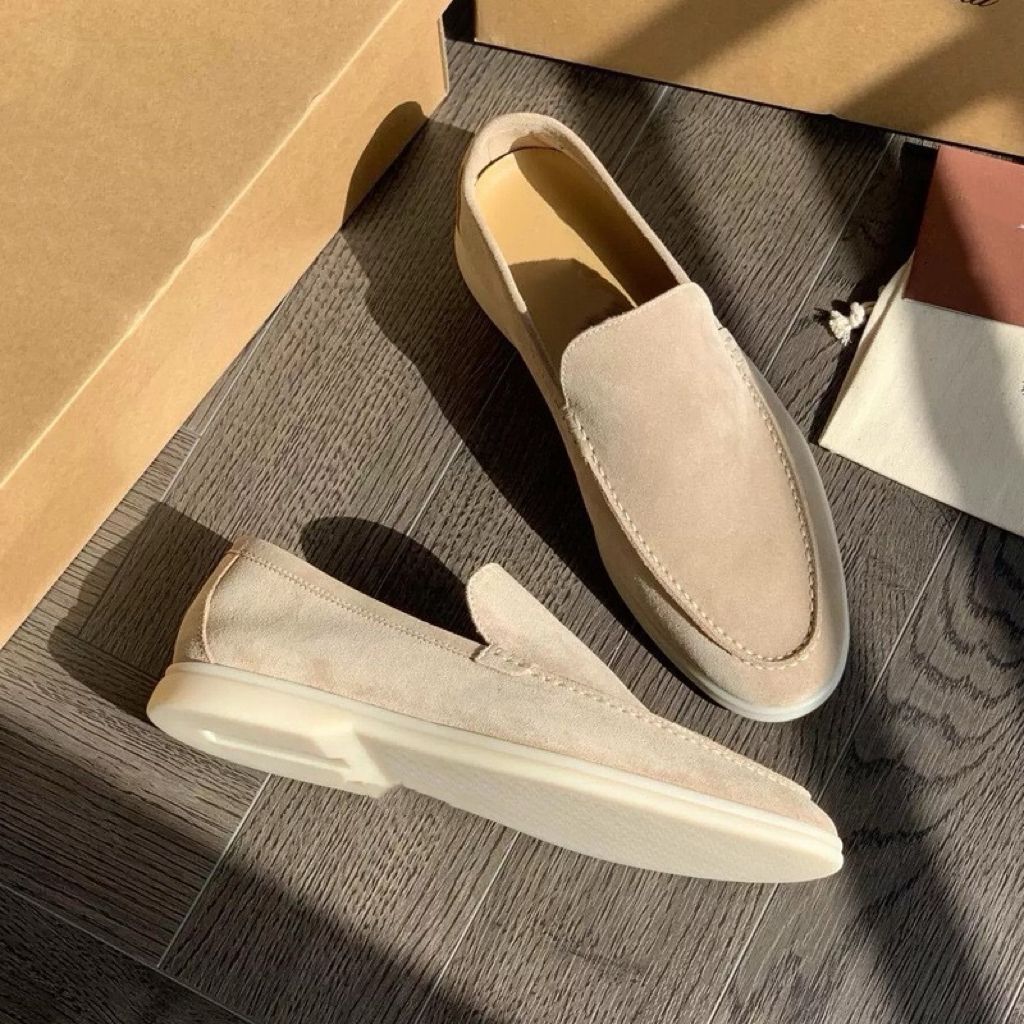 Men's premium suede loafers back view