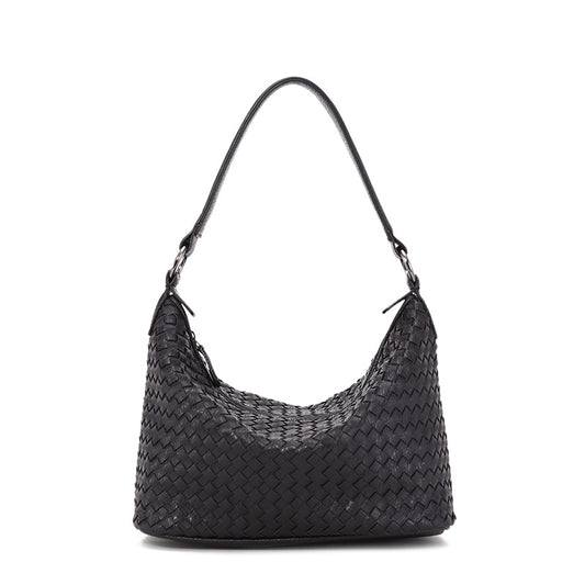 The London woven shoulder handbag old money British style