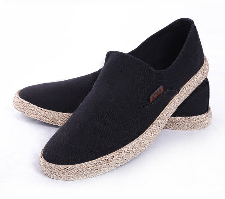 Men's suede city shoes casual daily slip-on in black