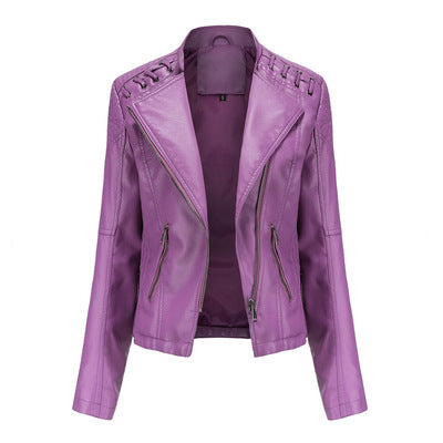 Women’s Short Slim Fit Leather Jacket
