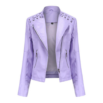 Women’s Short Slim Fit Leather Jacket