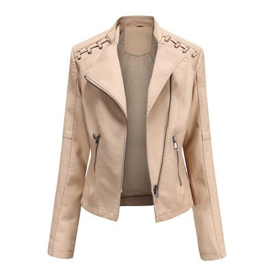Women’s Short Slim Fit Leather Jacket