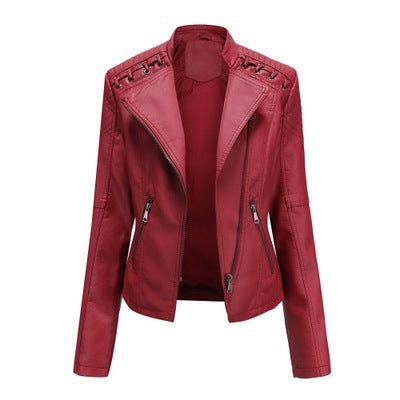 Women’s Short Slim Fit Leather Jacket