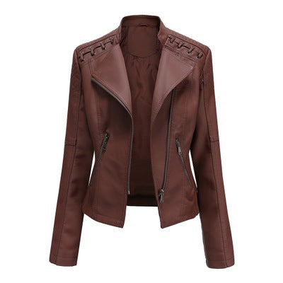 Women’s Short Slim Fit Leather Jacket