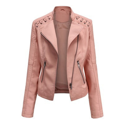 Women’s Short Slim Fit Leather Jacket
