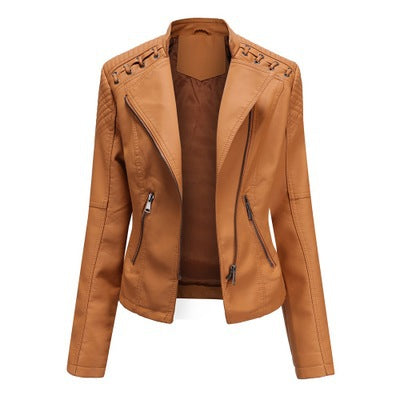 Women’s Short Slim Fit Leather Jacket